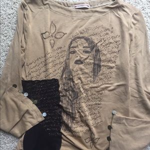 Beige/Brown long sleeve shirt